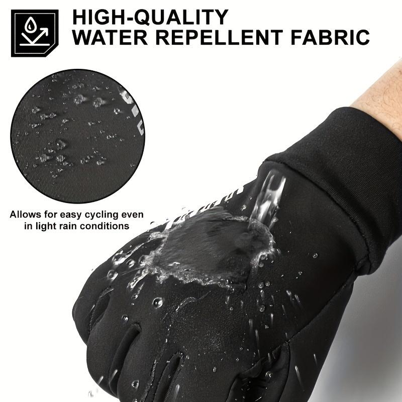 Windproof Winter Cycling Gloves - 1 Pair Double Finger Touch Screen Gloves with Anti-skid Silicone and Reflective Strip for Men and Women