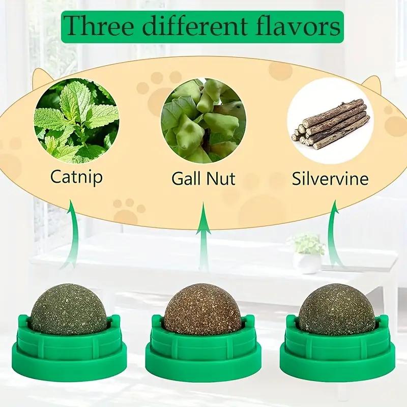 Catnip Toys Balls 4 Pcs, Extra Cat Energy Ball, Edible Kitten Silvervine Toys, Healthy Kitty Teeth Cleaning Dental Chew Toys, Cat Wall Treats Cat Stuf Catnip Toys Balls 4 Pcs, Extra Cat Energy Ball, Edible Kitten Silvervine Toys, Healthy Kitty Teeth Cleaning Dental Chew Toys, Cat Wall Treats Cat Stuf