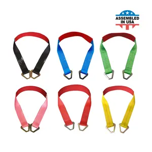 USA Heavy Duty 2" Axle Straps w/ Delta D Rings (Red Sleeve)