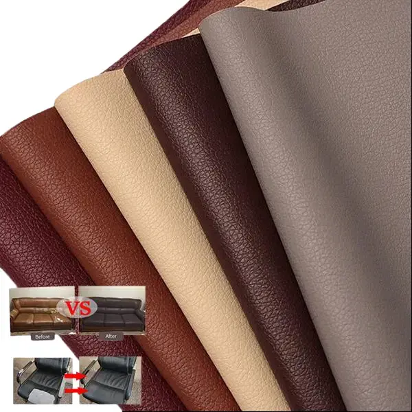 Leather Repair Patch 20*54 Inch Repair Patch Self Adhesive Waterproof DIY Large Vinyl Patches for Couches Furniture Kitchen Cabinets Wall Non-Slip Waterproof Leather Desk Pad pvc leatherette waterproof upholstery fabric stickers