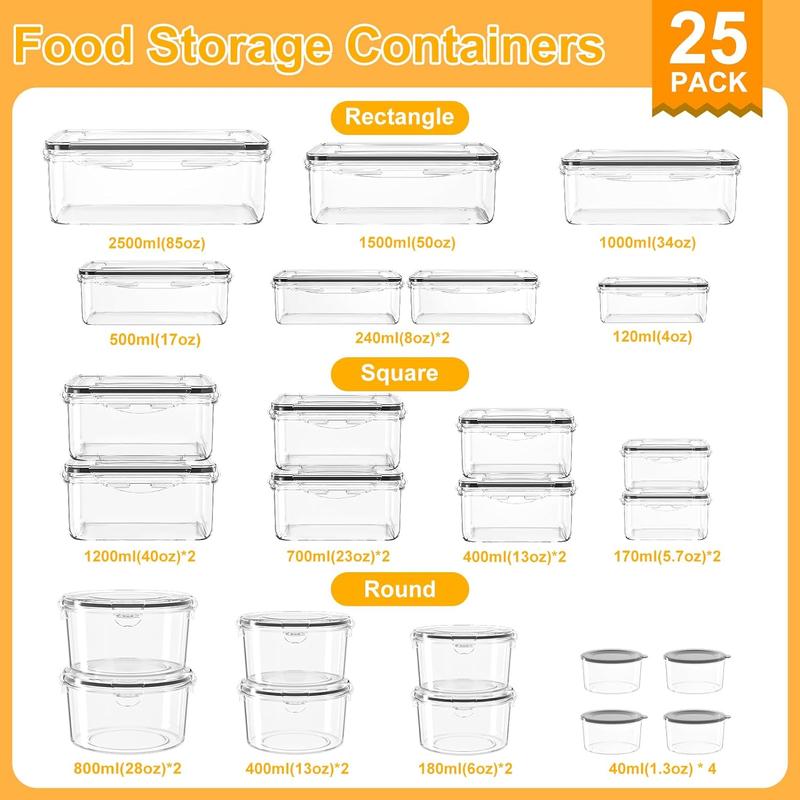 [Official] AISOON 50/40/18 PCs Airtight Food Storage Containers BPA-Free Leak-Proof Stackable Freezer & Microwave Safe Glass Kitchen Plastic Utensils