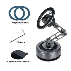 Metal magnetic car phone holder/magnetic bracket/car mount: Super strong adhesion, 360° rotation, suitable for car dashboards, windshields, gym and bathroom mirrors, foldable and portable holder.