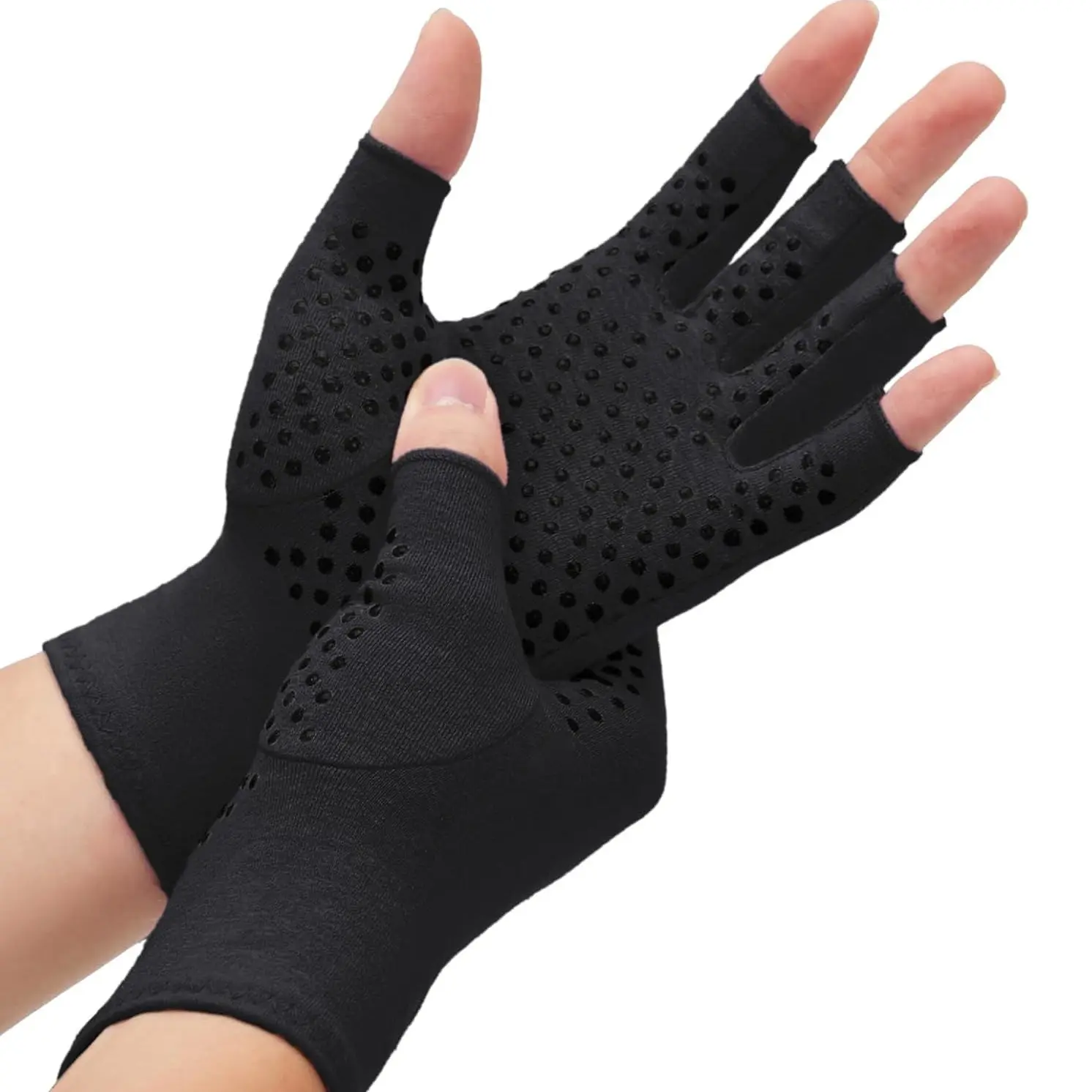 Arthritis Compression Gloves- for Hand Arthritis, Carpal Tunnel Pain, Rheumatoid Arthritis, RSI, Fingerless, Anti-Slip, Breathable, Relief Support Gloves for Men & Women, Typing, Daily Use, Rehabilitation Gloves