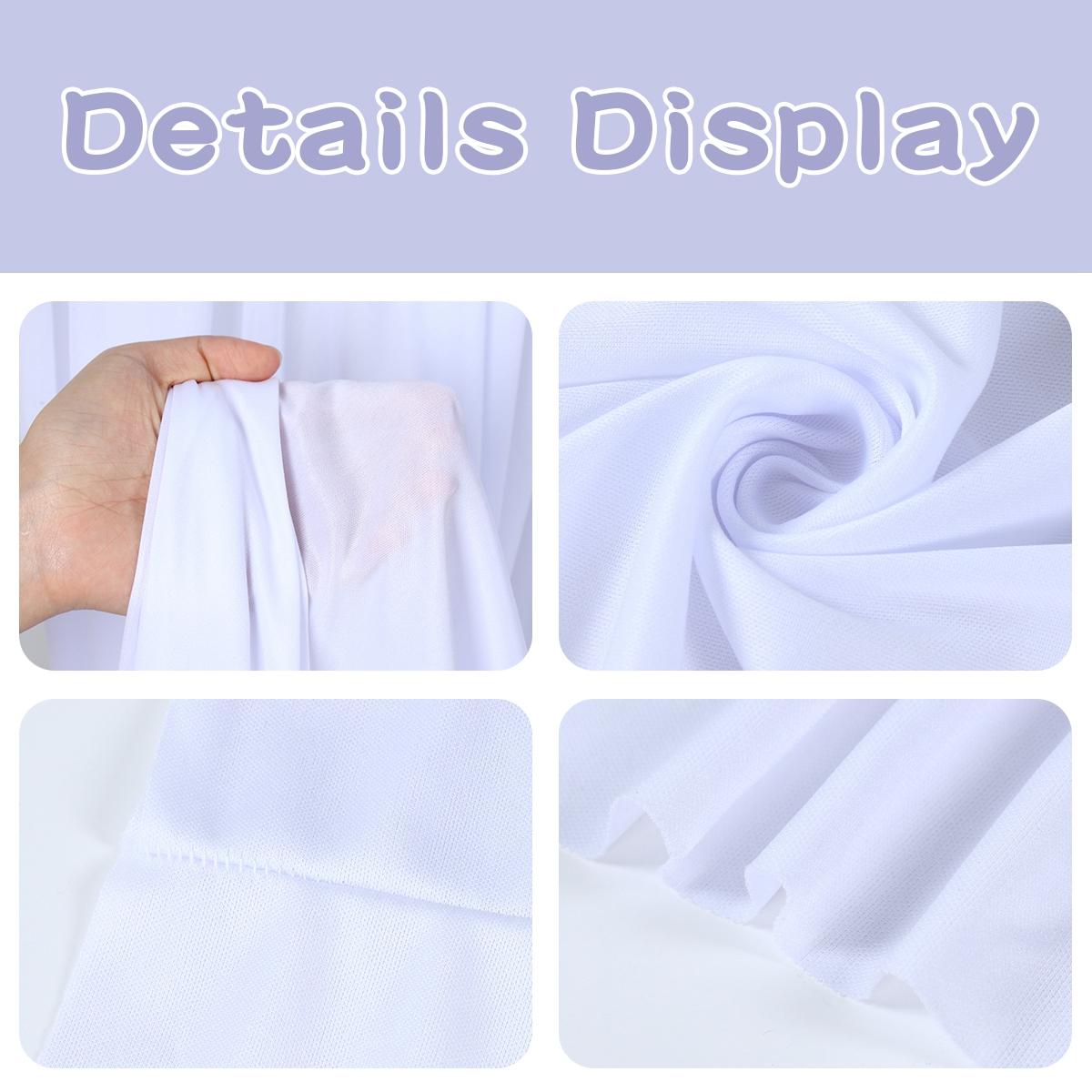 3 Set 10FTx7FT White Wrinkle-Free Wedding Backdrop Curtain -Silky Washable White Polyester Drapes for Baby Showers Birthday Parties Photography Wedding Receptions-6 Panels 5FTx7FT