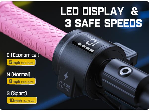 FanttikRide C9 Apex Kids Electric Scooter, Bluetooth Music Speaker, Colorful Light for Kids 8-12, 3.9-5.2 ft, 132 lbs, 5 Miles Range, Up to 40 min Ride Time, 5/8/10 MPH, 3 Adjustable Heights