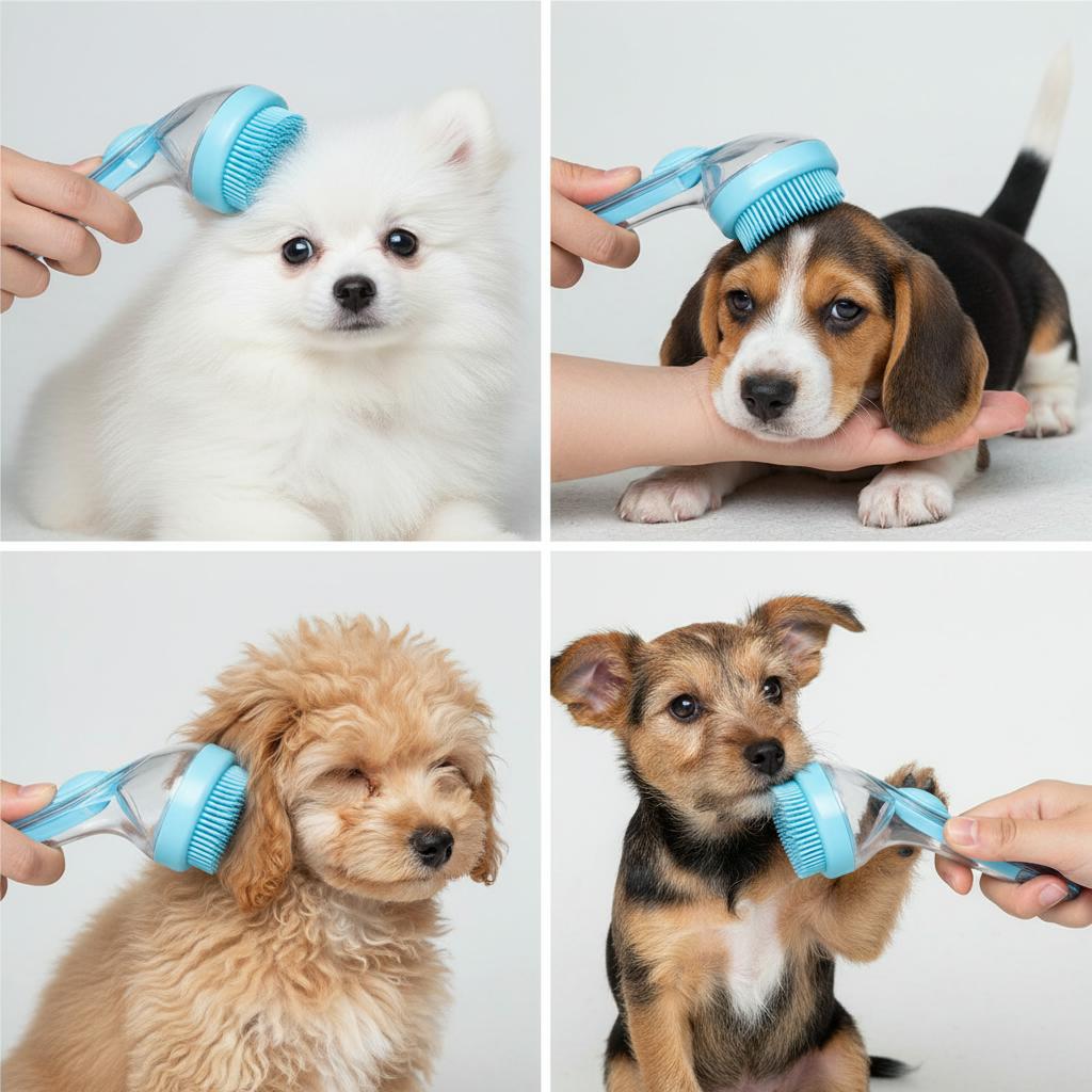 2026 New 2-in-1 Pet Bath & Grooming Deshedding Animal Hair Brush with Built-in Soap Dispenser, 8in×3in×4in, Gentle Massage Tool for Dogs & Cats, Enhances Hair Care, Improves Bathing Experience, Boosts Blood Circulation, Animal Hair Brushes