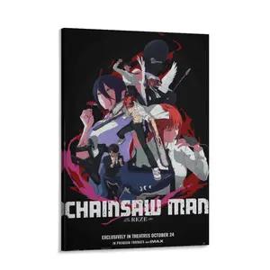 Chainsaw Man Poster, Japanese Anime Wall Art Print, Dark Manga Aesthetic Room Decor, For Office Home Decor Bedroom Living Room Wall Decor (5)
