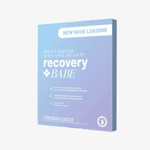 Recovery Babe "New Nose Loading" Pre-Cut Nose Tape - Blue, Breathable, Easy Application for Post-Surgery, Beauty Sleep, Travel, Workouts, Everyday Routines - 10 Sheets, 20 Applications