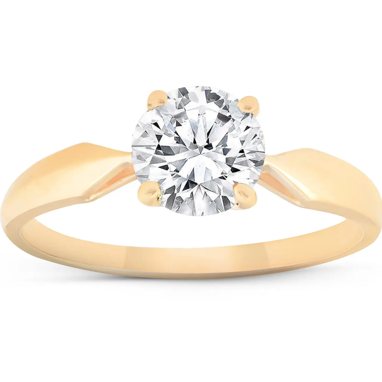 Certified 1 1/2Ct Solitaire Diamond Engagement Ring 14k Gold Lab Grown