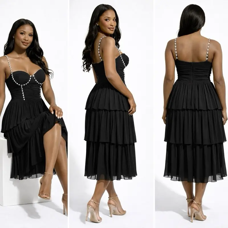 Midnight Crystal Tiered Dress Midnight Crystal Tiered Dress