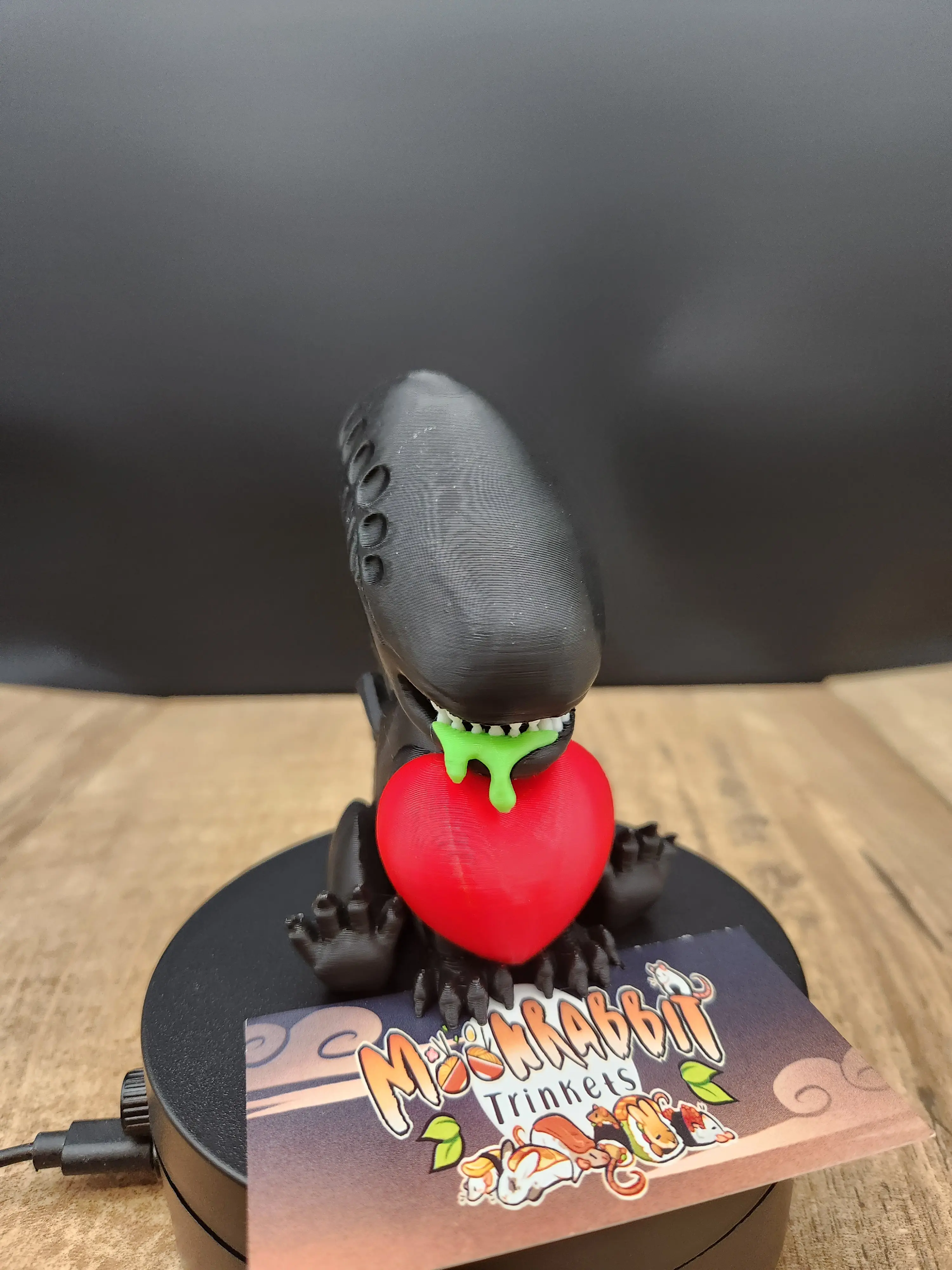 Valentine Baby Xenomorph Heart Figure | Chibi Alien Gift for Him & Her | Horror Gamer Gift | Cute Valentine's Day Gift Idea