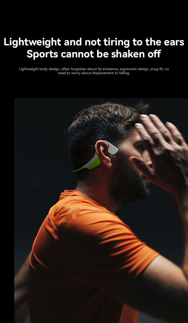 MZYMI i18pro Bone Conduction Earphones IPX6 Waterproof Open Ear Wireless Bluetooth Headphones with Mic 240mAh Battery Fast Charging Sports Earbuds #TikTokShopBlackFriday