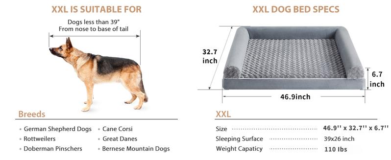 XXXL Warm Waterproof Dog Bed Cozy Pet Lounger for Large Dogs Soft Plush Material Orthopedic Support Removable Cover Non-Slip Bottom Extra Large Size XXXL Warm Waterproof Dog Bed Cozy Pet Lounger for Large Dogs Soft Plush Material Orthopedic Support Removable Cover Non-Slip Bottom Extra Large Size