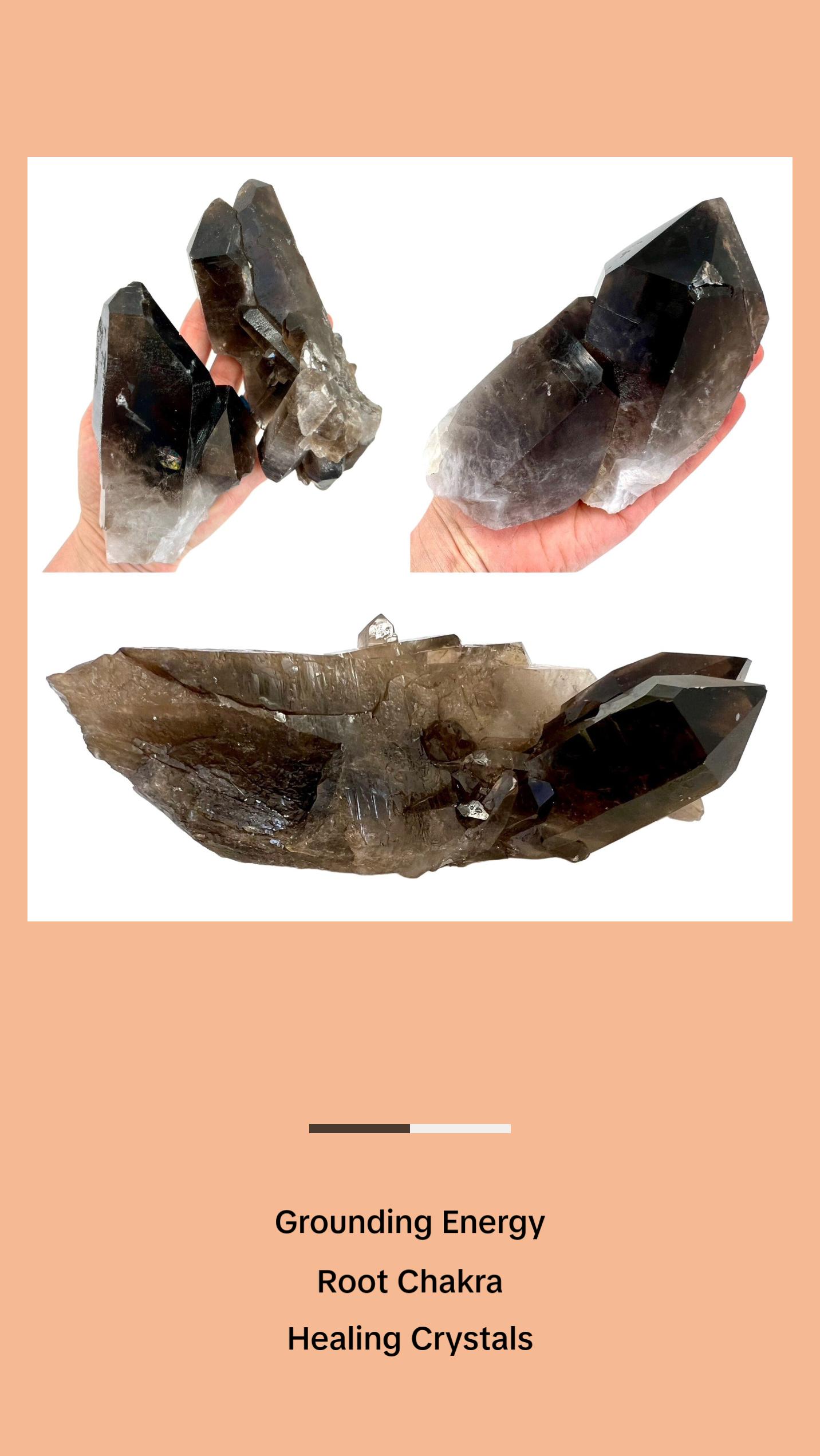 Raw Smoky Quartz Cluster with Large Points Raw Smoky Quartz Cluster with Large Points