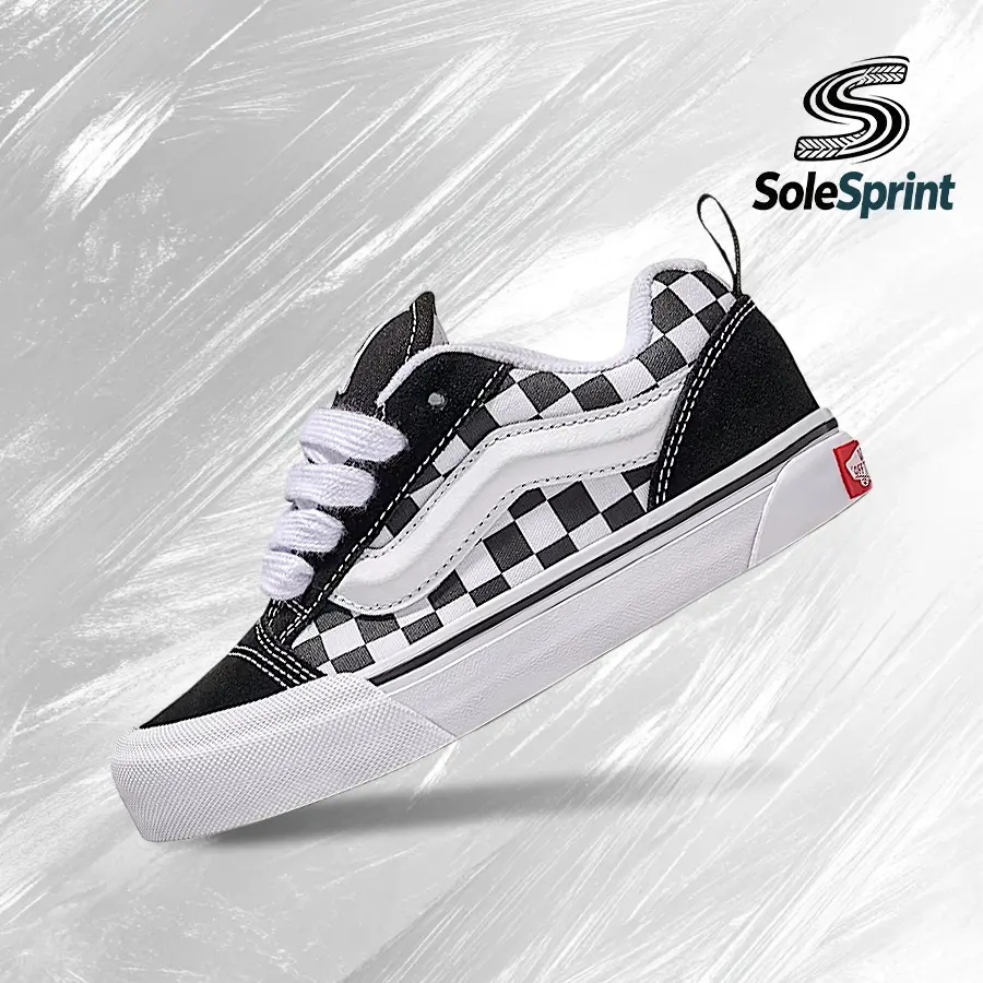 Vans Knu SkoolCheckerboard Black White (GS)– Women's Lifestyle Sneakers – shoes for woman -Vintagen - Running Shoes, Lightweight Shock-Absorbing Comfort, Breathable Everyday Fit, Gym Training to Street Casual Wear - back to school - VN000D2TBPB, Casual At