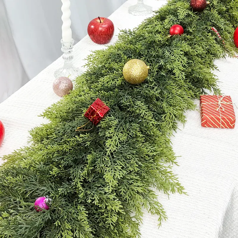 LVZHIYUAN 2-Pack 6FT Real Touch Artificial Cedar Garlands Set - Natural Look Greenery Pine Home Accessory, House Decor, Living Room Decor for Indoor/Outdoor Christmas Supplies