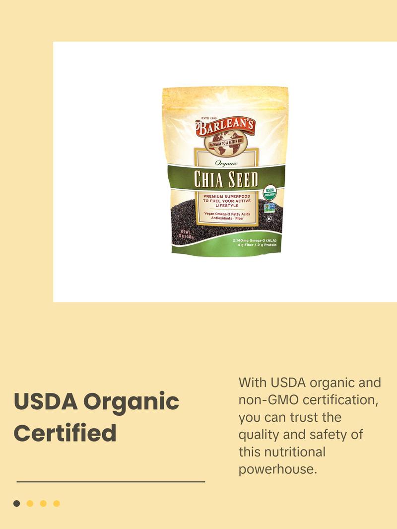 Barlean's Organic - Chia Seed - Ancient superfood & super antioxidant Vegan Fiber