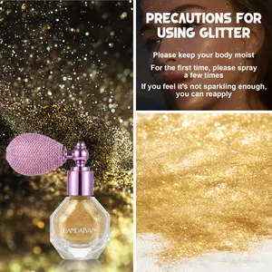 Gold High Gloss Shimmer Makeup Face Body Hair Glitter Highlighter Spray  Mist for Festiva Party, Rave Accessories