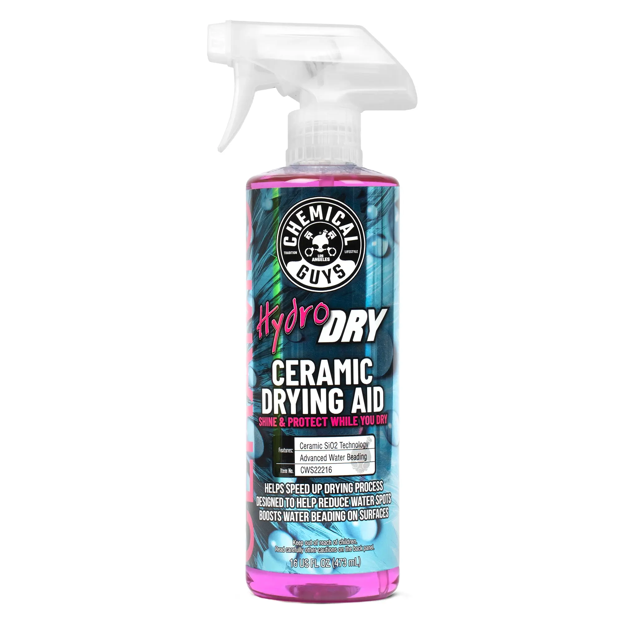 Chemical Guys HydroDry Ceramic Drying Aid - Automotive Exterior Car Care Tool with Synthetic Polymers for Faster Drying, Glass Care, Shiny Protective Coat, Car Wash Equipment