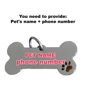 Customizable pet anti-loss collar, laser-engraved collar, cat/dog ID tag, leash attachment, pendant, and bell. phone number training for sale