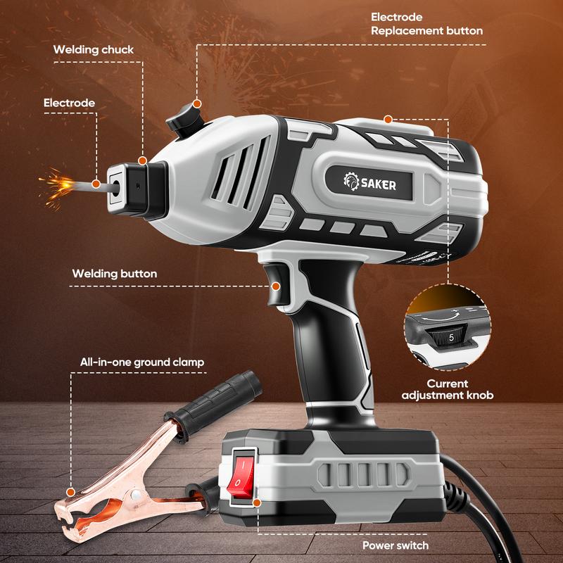 [ Valentine's Day gifts ] Saker 110V Portable Welder with IGBT Inverter Variable Current Regulation, 20-120 Amps Output, Compact & Lightweight, Ideal for DIY & Professional Use, Best Gifts Springtok