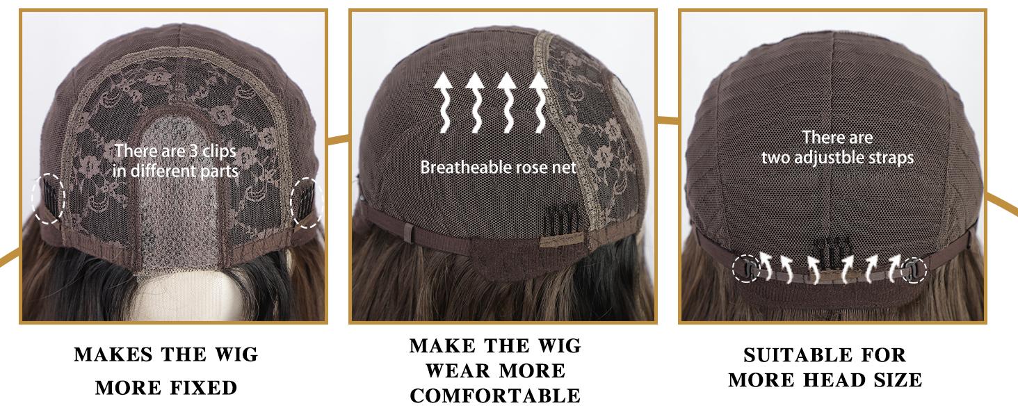 AISI HAIR 26inch Long Wavy Wig Highlights Color Synthetic Curly Middle Part for Women - Heat Resistant, Daily Party Use, Brown Mixed Blonde AISI HAIR 26inch Long Wavy Wig Highlights Color Synthetic Curly Middle Part for Women - Heat Resistant, Daily Party Use, Brown Mixed Blonde