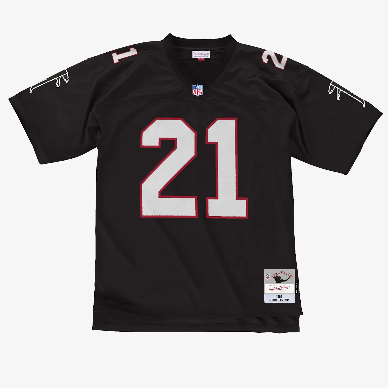 Deion Sanders Atlanta Falcons 1992 Legacy Player Jersey - Mitchell & Ness NFL Throwback, 90s Retro Football Jersey