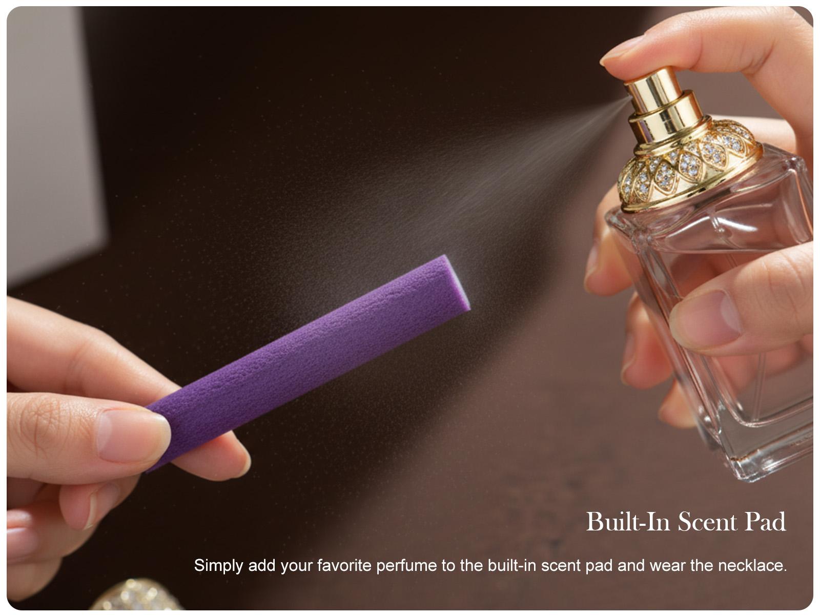 Holylegend 14K Real Gold-Plated Carved Bullet Aroma Necklace, Trendy Gold-Plated Jewelry with Double-Row CZ Stones, Hollow Engraved Design with Aroma Cotton, Pad Affordable Gold-Plated Gifts for Fashion Lovers