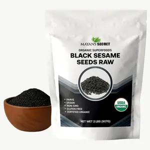 Organic Black Sesame Seeds Raw Unhulled 2 lb | USDA Organic Superfood | Non GMO Vegan Gluten Free | Mayan’s Secret