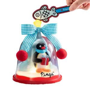 MARTUBE Pingu Merch Voice-Activated Night Light with Timer 4 Adjustable Brightness Levels Interactive Wishing Bell Desk Lamp Cute Penguin Wireless Outdoor Lighting Adorable Gift Fun Desk Decor & Birthday Gift for Kids Teens & Adults Home Bedroom