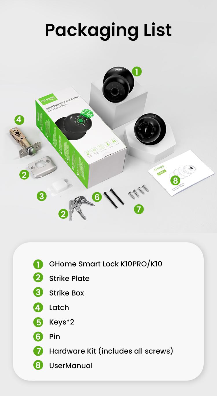 GHome Smart 4-in-1 Fingerprint Door Knob with Keypad, Biometric Smart Knob and App Control, Keyless Entry Door Lock with Password Function | TikTokShopBlackFriday GHome Smart 4-in-1 Fingerprint Door Knob with Keypad, Biometric Smart Knob and App Control, Keyless Entry Door Lock with Password Function | TikTokShopBlackFriday