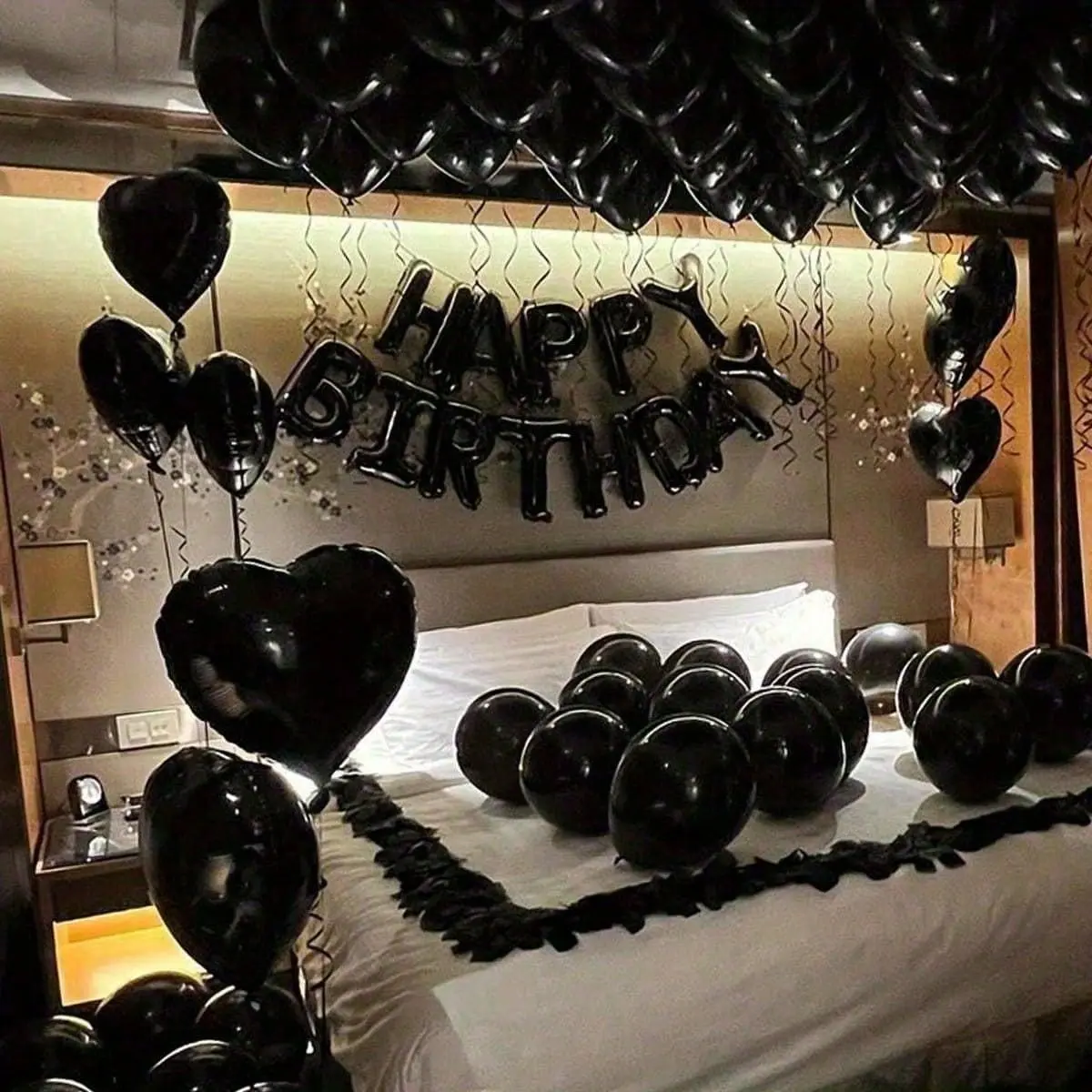 65pcs Black Latex Balloon Garland Kit with Heart Foil Balloons & Photo-Worthy Decor, Suitable for Birthday Parties, Weddings, Graduation Celebrations, Bride Gifts, Decoration, Balloon Decor