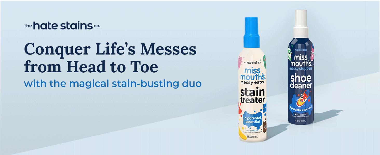 Miss Mouth's Messy Eater Stain Treater and Messy Steppers Shoe Cleaner Magic Duo - Stain Remover and Shoe Cleaner