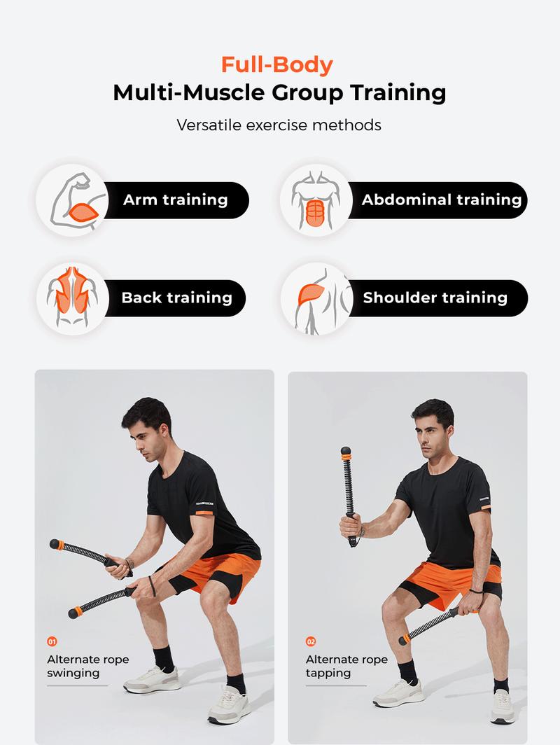 AerVital 2026 New Cordless Battle Ropes for Home Gym, Cordless Training Rope Fitness Equipment for Men & Women, No-Jump Full-Body Exercise, Weighted Workout Ropes for HIIT, Ideal for Fitness Enthusiasts Workout Equipment Training Equipment & Festival Gift