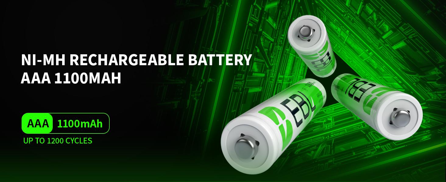 EBL AAA Ni-MH Rechargeable Batteries 1100mAh
