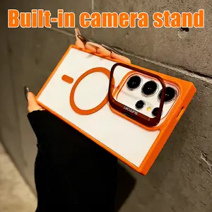 For Samsung Galaxy S26 S25 S24 S23 Plus S22 Ultra Shockproof Camera Ring Stand Heavy Duty Clear Case Compatible With MagSafe Cover + Camera Lens Protector