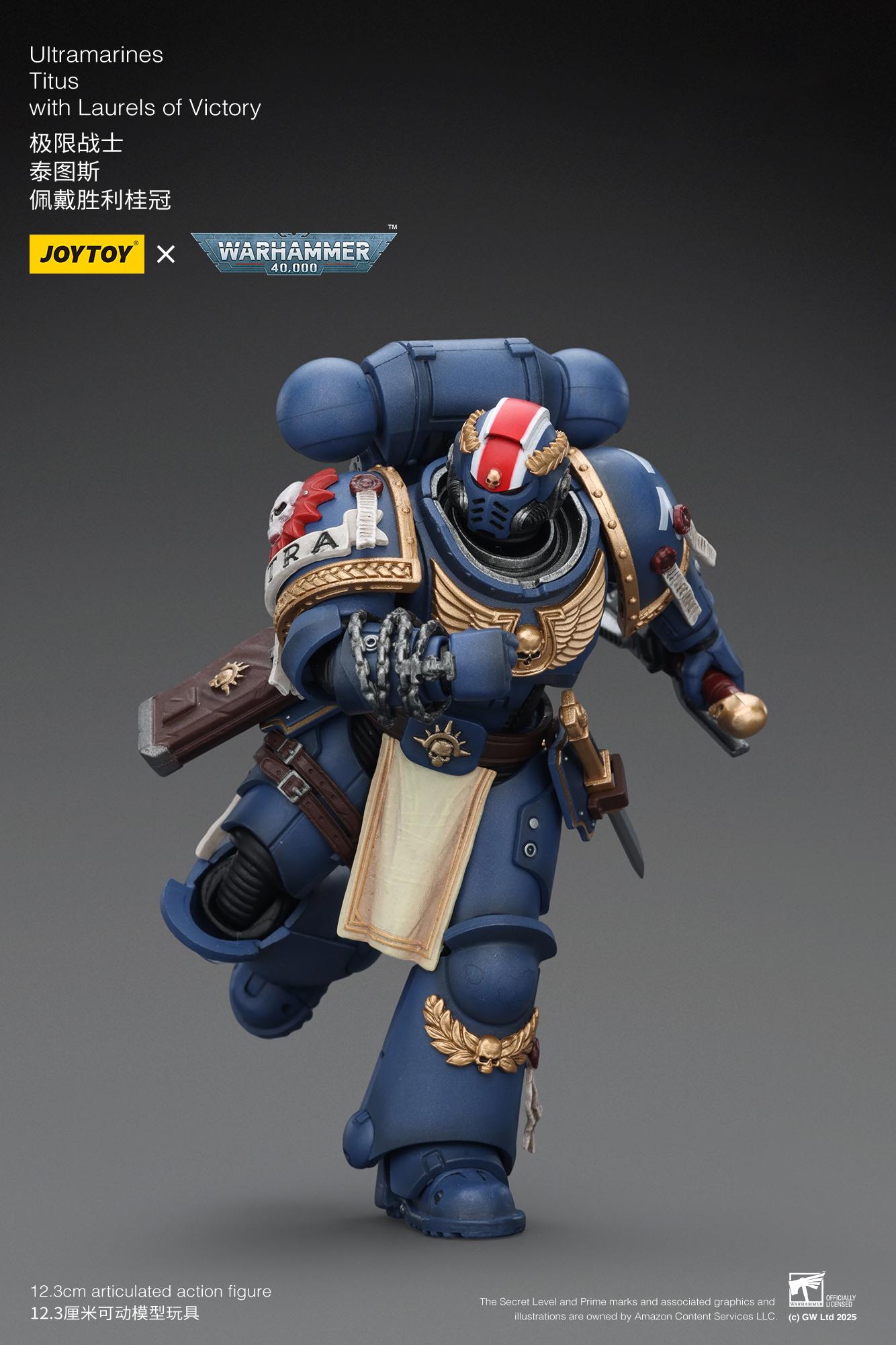 JOYTOY 1/18 Ultramarines Titus with Laurels of Victory Detailed Collectible Action Figure, JT02779, Collectible Figure,summervibes