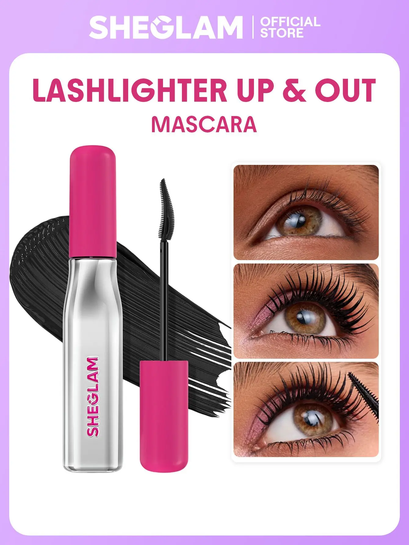 【FREE SHIPPING】SHEGLAM Lashlighter Up & Out Black Mascara Lasting Waterproof Lengthening Eyes Lashes