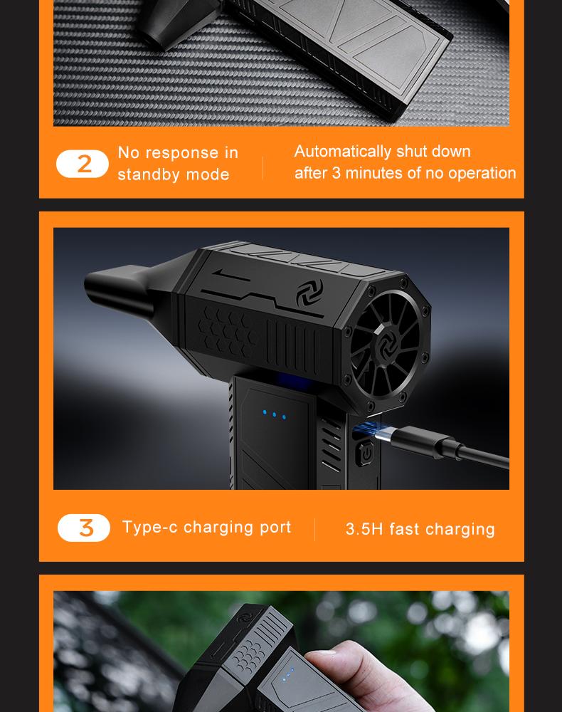 180W Ultra-Powerful Air Duster: 150K RPM for Violent Dust/Snow Removal. Blast Away Debris from PCs, Car AC Vents & Seat Corners, Furniture, Yard Leaves & Pet Hair. High-Speed Handheld Blower with Brushless Motor.