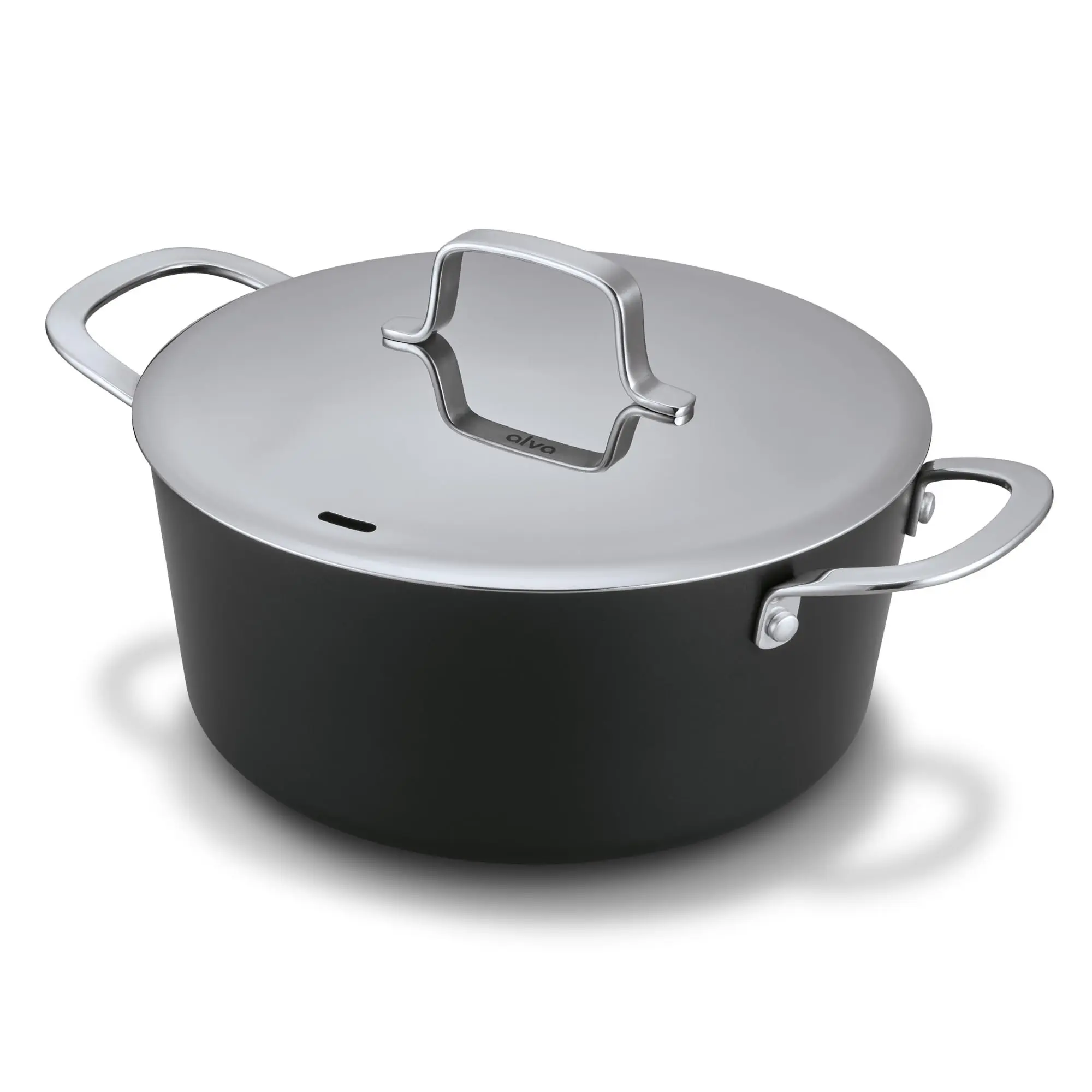 Alva Maestro Ceramic Nonstick Aluminium Stock Pot with Lid - 4.5-Qt Oven-Safe Cookware for Induction Stove