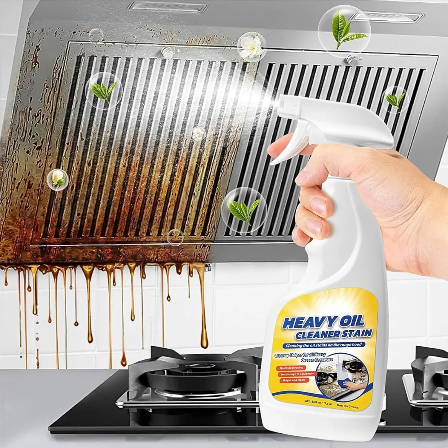 Heavy Duty Degreaser Cleaner Spray for Kitchen, Household, Oven, Stove, Range Hood,Household kitchen cleaners