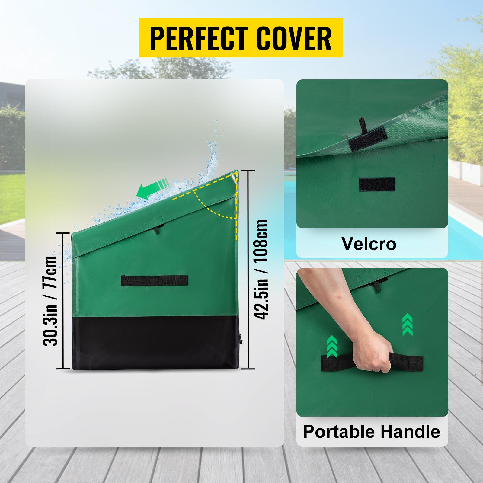 VEVOR Outdoor Storage Box, TikTokShopBlackFriday, 100/150/230 Gallon Waterproof PE Tarpaulin Deck Box w/Galvanized Frame, All-Weather Protection & Portable, for Camping, Garden, Poolside, and Yard, Black & Green Organiser