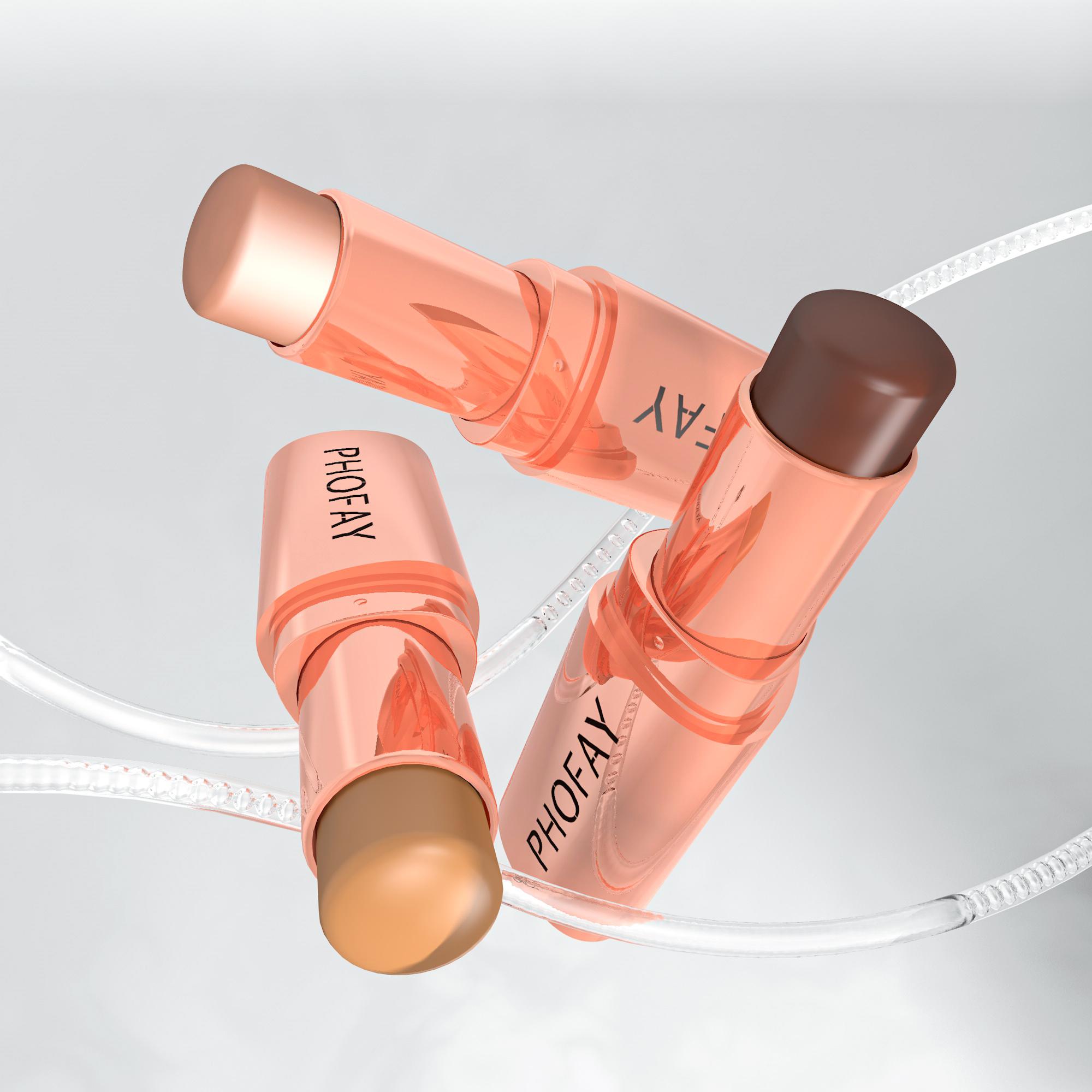 PHOFAY Contour Smooth Weightless Matte Base for Face Makeup Application with Contour Brush