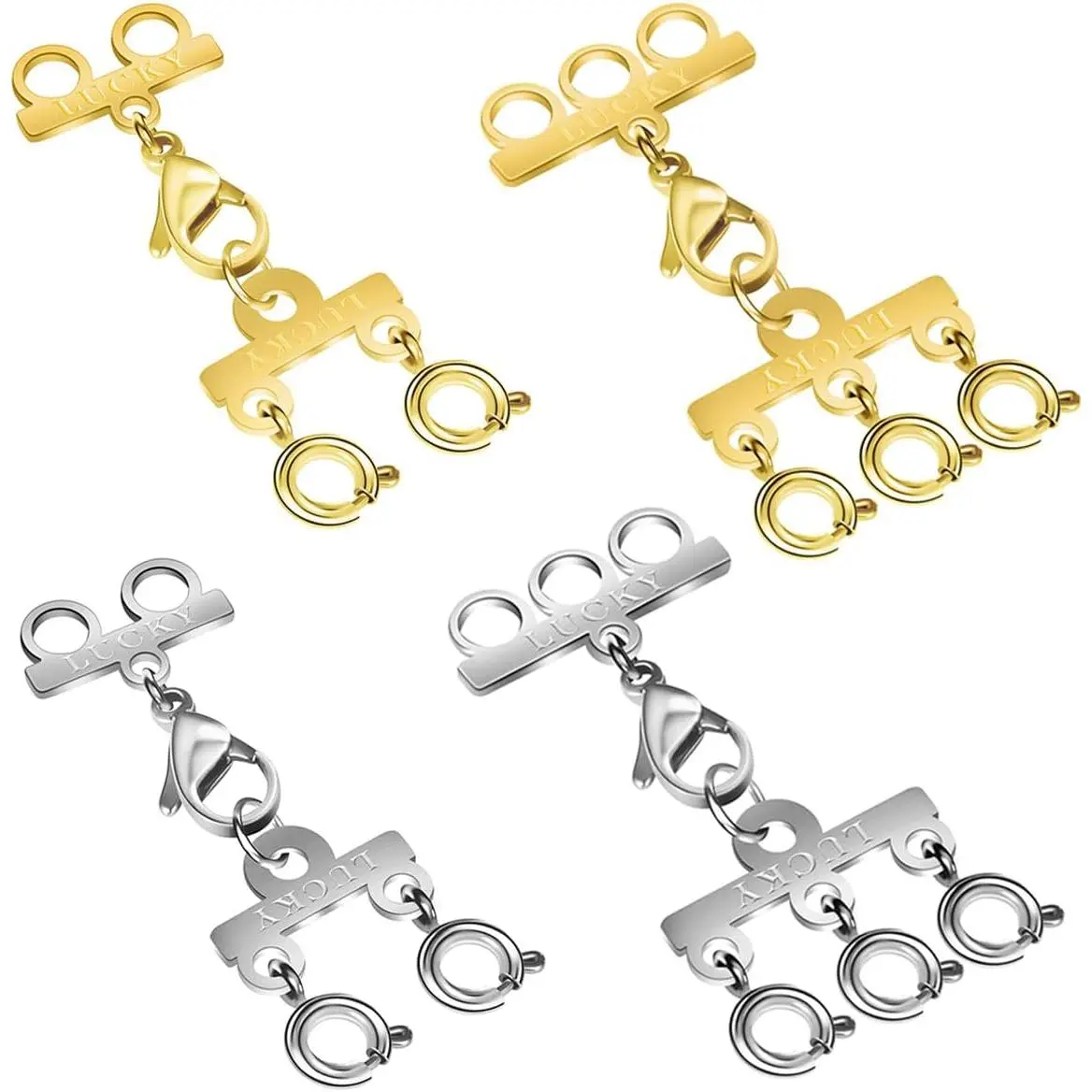 Necklace Layering Clasps,Multi-Strand Necklace Clasps, Gold and Silver Connectors for Layered Look, Necklace Separators