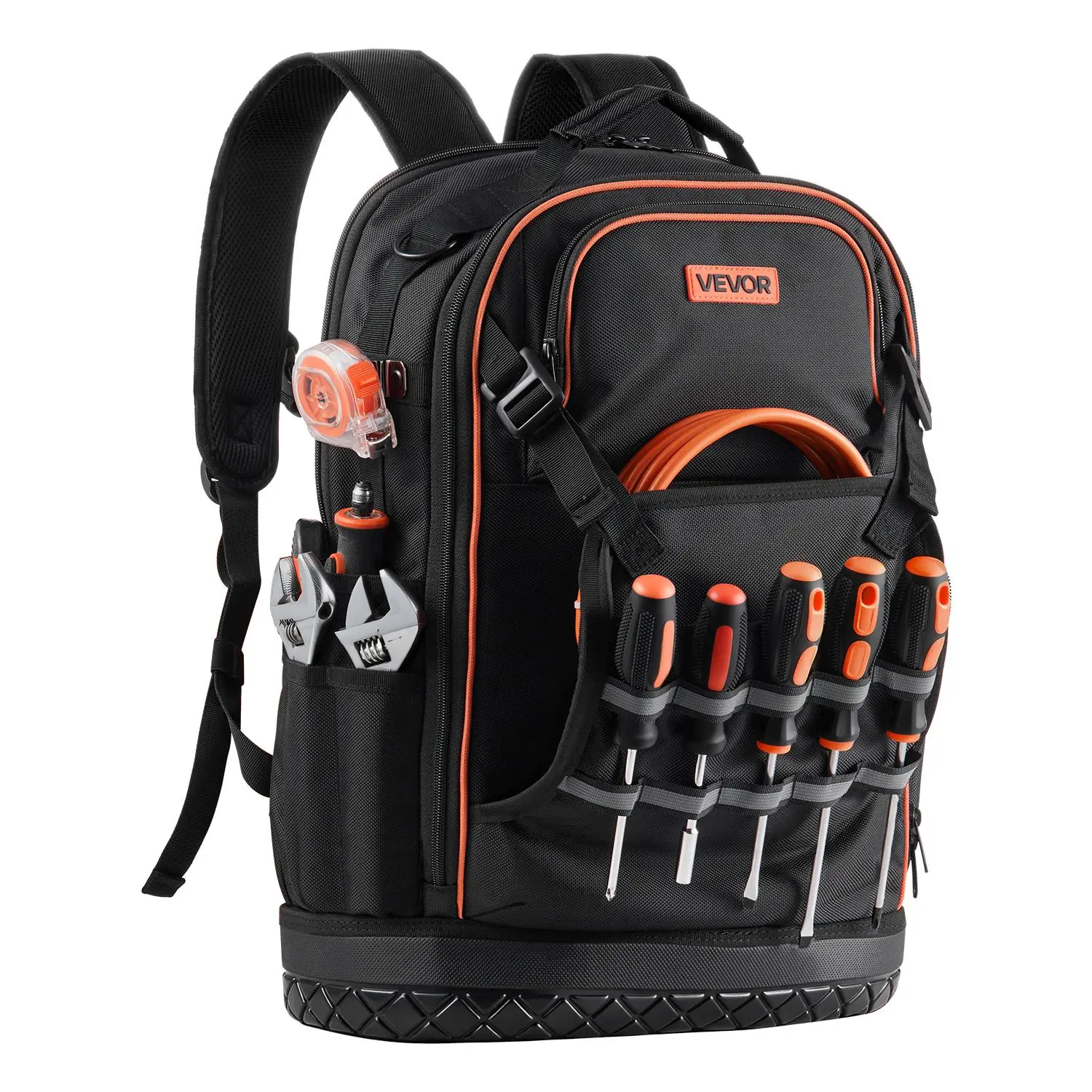 【summerfinds】VEVOR Heavy-Duty Portable Organizer Bag, with Convenient Tool Pockets, Laptop Compartment & Molded Base, Work & Construction Accessories for Electricians, Work Accessories, Portable Tool Bag, Multi-Functional Tool Bags