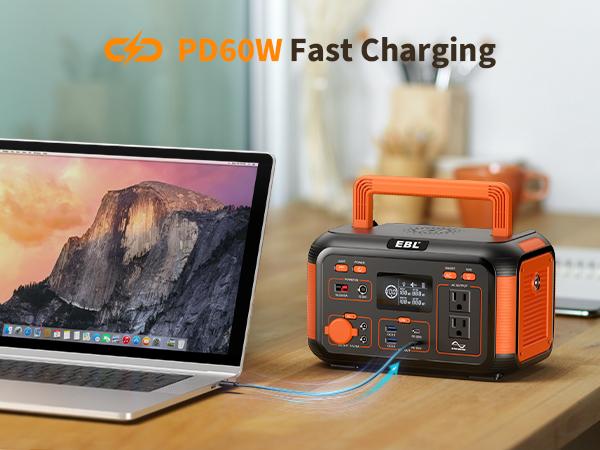 EBL 500W Portable Power Station | 444Wh Solar Generator for Camping, Home & Emergency Backup