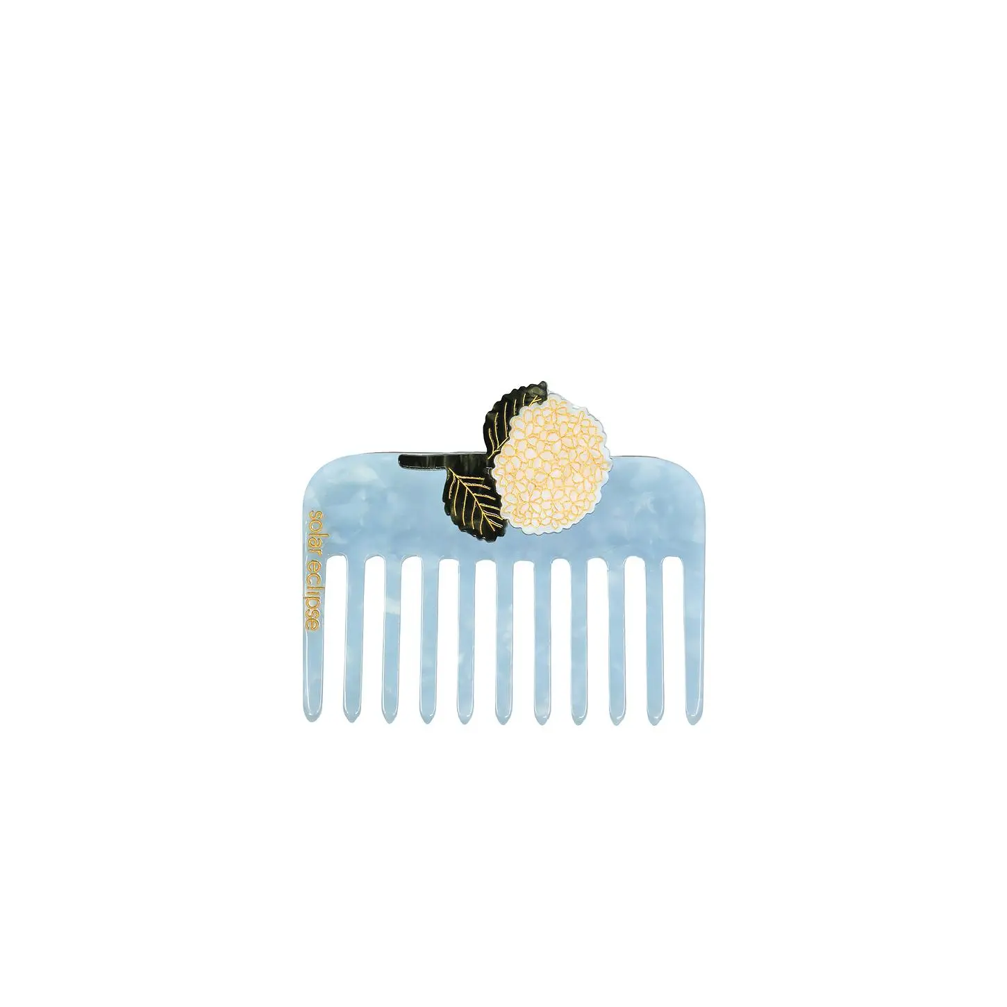 Solar Eclipse Hand-painted Hydrangea Pocket Comb