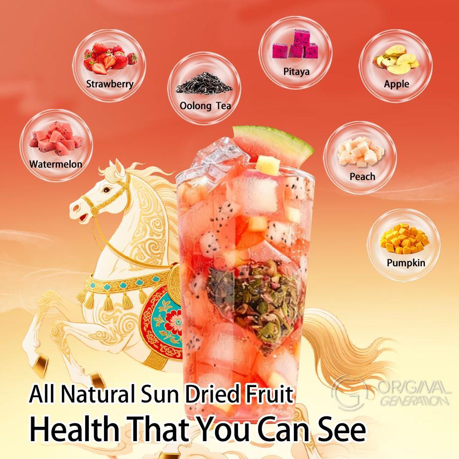 LIVE SPECIAL Bogo Sugar Cleanse  Lunar New Year 3.0 Watermelon Oolong Tea 2 Cartons (1 Carton 70g 7g×10packs)×2 With Color Changing Glass Sport Drinking Water Bottle With Oolong Tea Red Pitaya Watermelon Peach Pumpkin Strawberry Apple