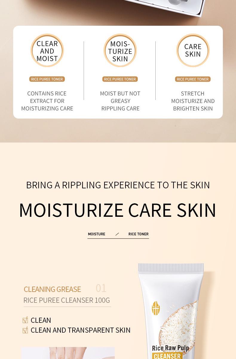 Korean Rice Toner Set with 77.78% Rice Extract & Niacinamide for Hydration & Brightening 6 Best-Selling Products Ideal for Gifts