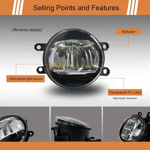 LED Fog Light Assembly Compatible with 2006-2013 Toyota Camry RAV4 Highlander Tacoma Corolla Prius Avalon Matrix Yaris Solara, Lexus GS350 HS250h LX570 RX350 RX450h, Offroad Front Bumper Replacement cars accessories car stuff